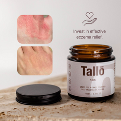 before and after image of using tallow skincare